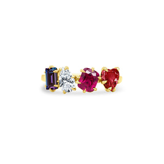 Jumbo Gemstone & Diamond Multi Shape Eagle Prong Band  Lindsey Leigh Jewelry.
