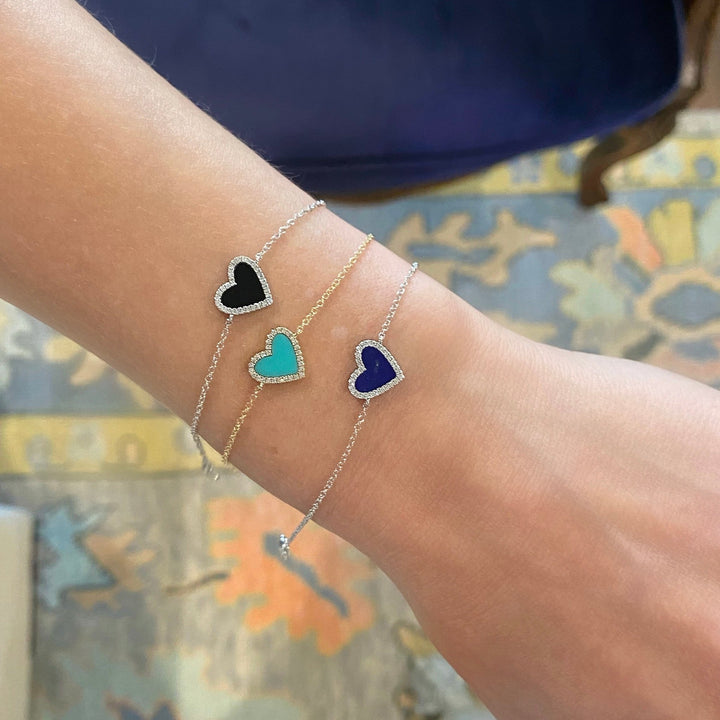 Lapis Heart Bracelet - Lindsey Leigh Jewelry