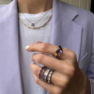 Large Amethyst Chasing Pear Band  Lindsey Leigh Jewelry.
