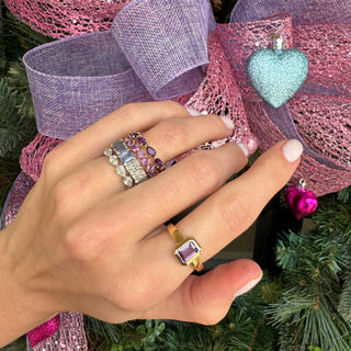 Large Amethyst Chasing Pear Band  Lindsey Leigh Jewelry.
