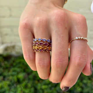Large Citrine Chasing Pear Band  Lindsey Leigh Jewelry.
