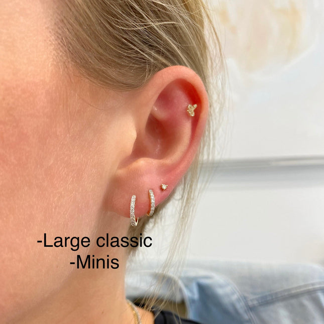 Large Classic Diamond Huggies  Lindsey Leigh Jewelry.