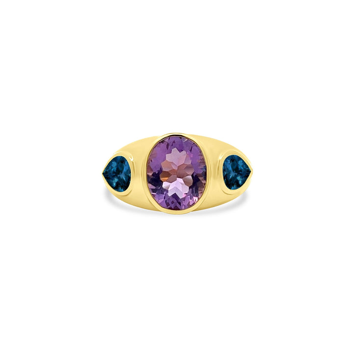 Large Gemstone Inlay Ring - Lindsey Leigh Jewelry