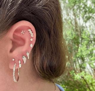 Large Pave Snake Huggie  Lindsey Leigh Jewelry.
