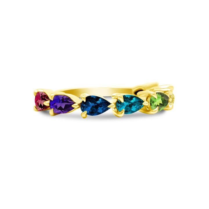 Large Rainbow Chasing Pear Band - Lindsey Leigh Jewelry