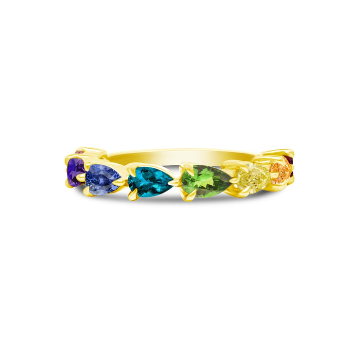 Large Rainbow Chasing Pear Band - Lindsey Leigh Jewelry