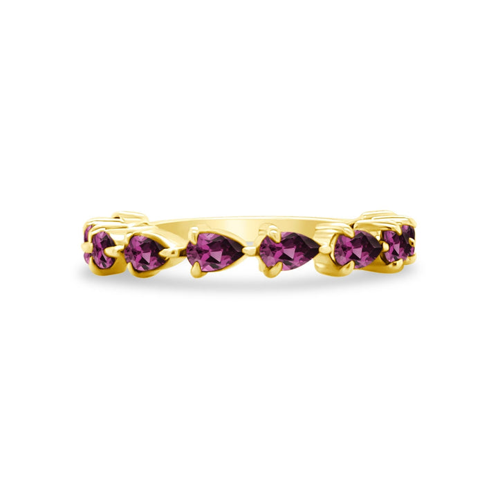Large Rhodolite Garnet Chasing Pear Band - Lindsey Leigh Jewelry