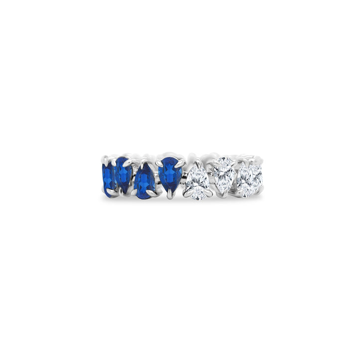 Large Rotating Blue Sapphire & Diamond Band - Lindsey Leigh Jewelry