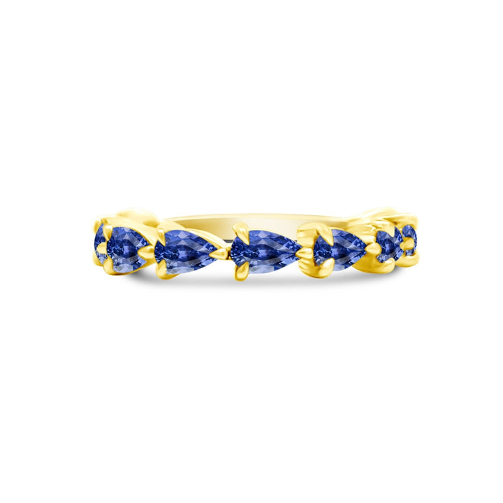 Large Tanzanite Chasing Pear Band - Lindsey Leigh Jewelry