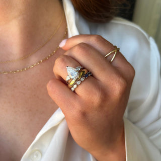 LLJ Signature Chasing Sapphire & Diamond Pear Band  Lindsey Leigh Jewelry.
