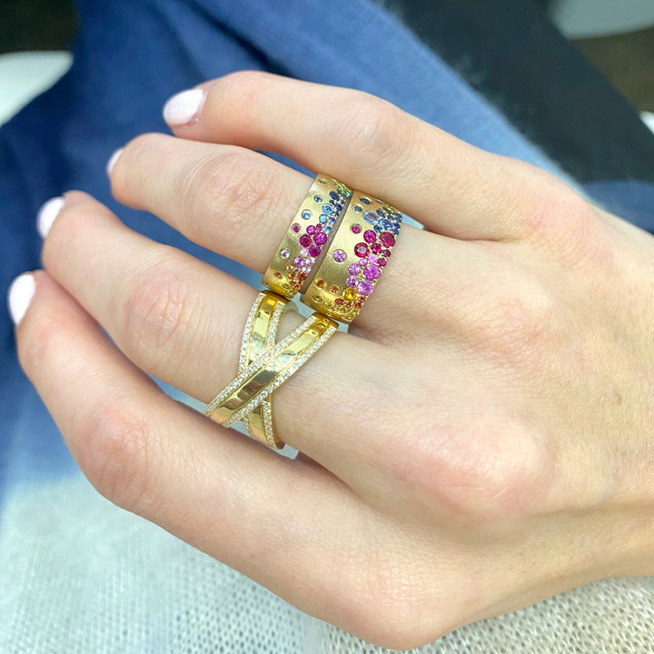 Mardi Gras Sapphire Ring - Lindsey Leigh Jewelry