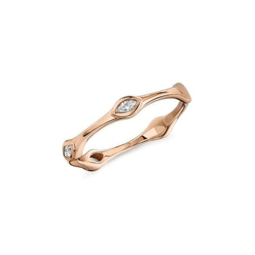 Marquise Diamond Gold Band - Lindsey Leigh Jewelry