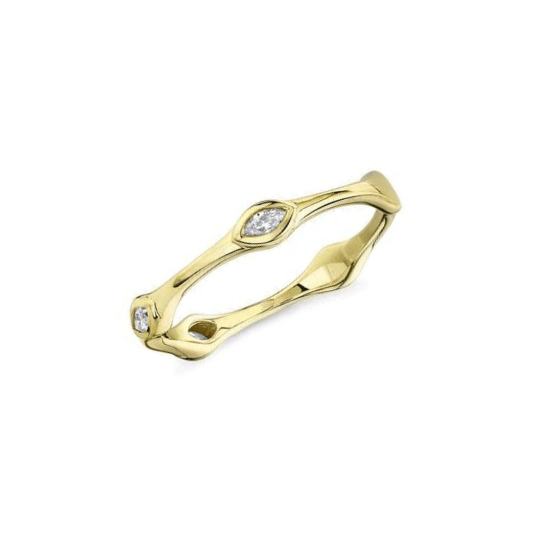 Marquise Diamond Gold Band - Lindsey Leigh Jewelry