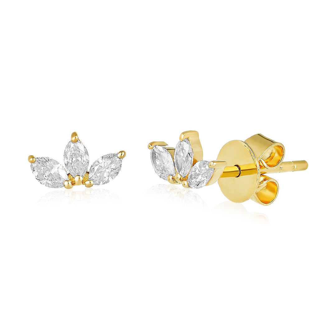 Marquise Lotus Studs – Lindsey Leigh Jewelry