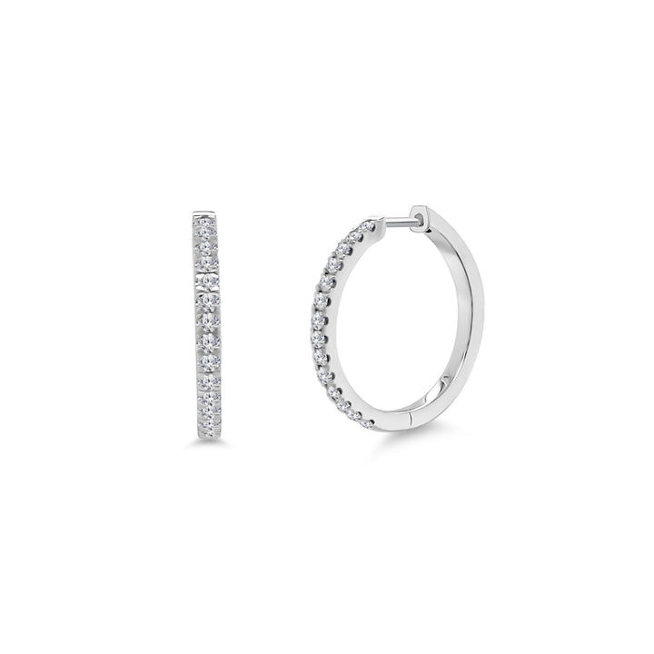 Medium Diamond Hoops - Lindsey Leigh Jewelry