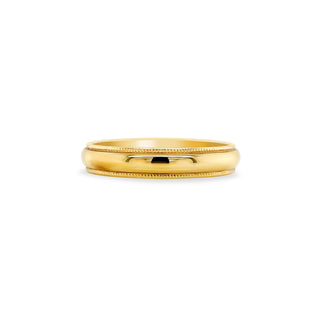 Milgrain Border Half Round Band  Lindsey Leigh Jewelry.
