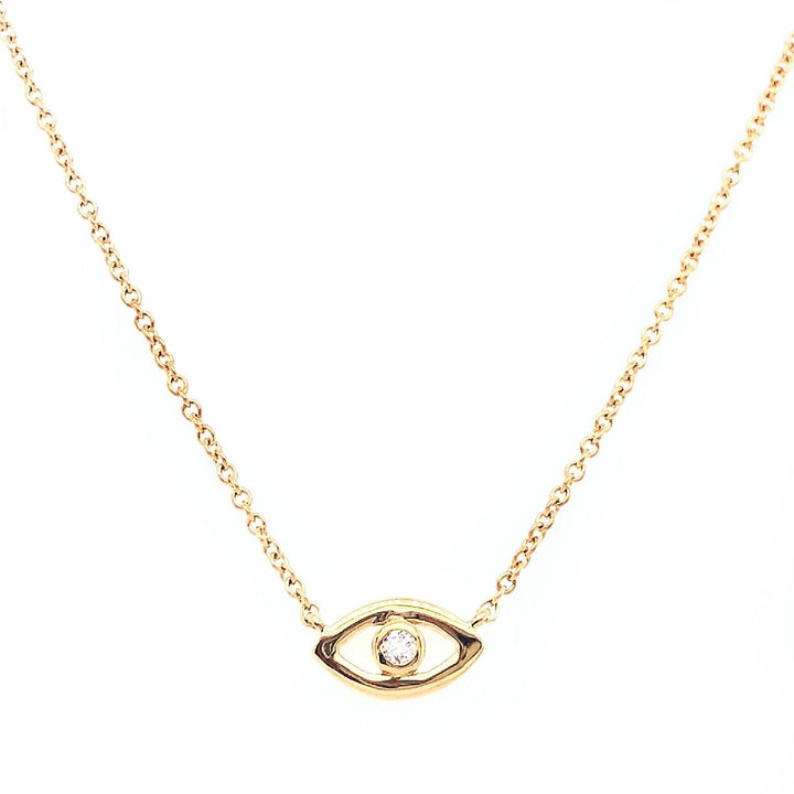 Mini Diamond Evil Eye Necklace - Lindsey Leigh Jewelry
