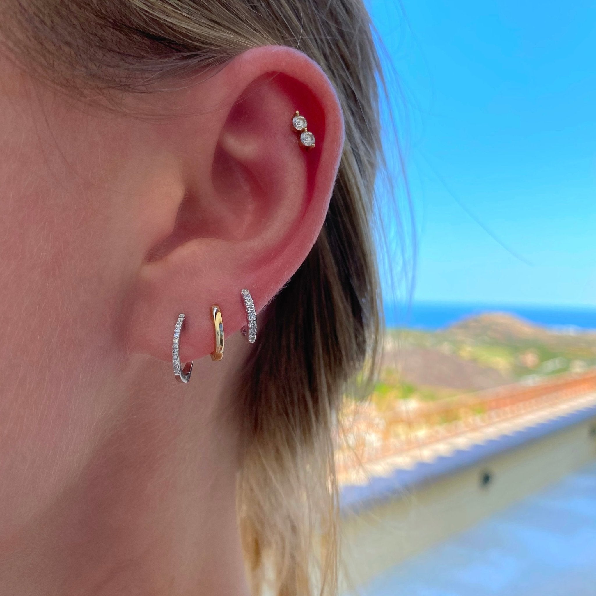 Mini Diamond Huggies – Lindsey Leigh Jewelry - Main Image