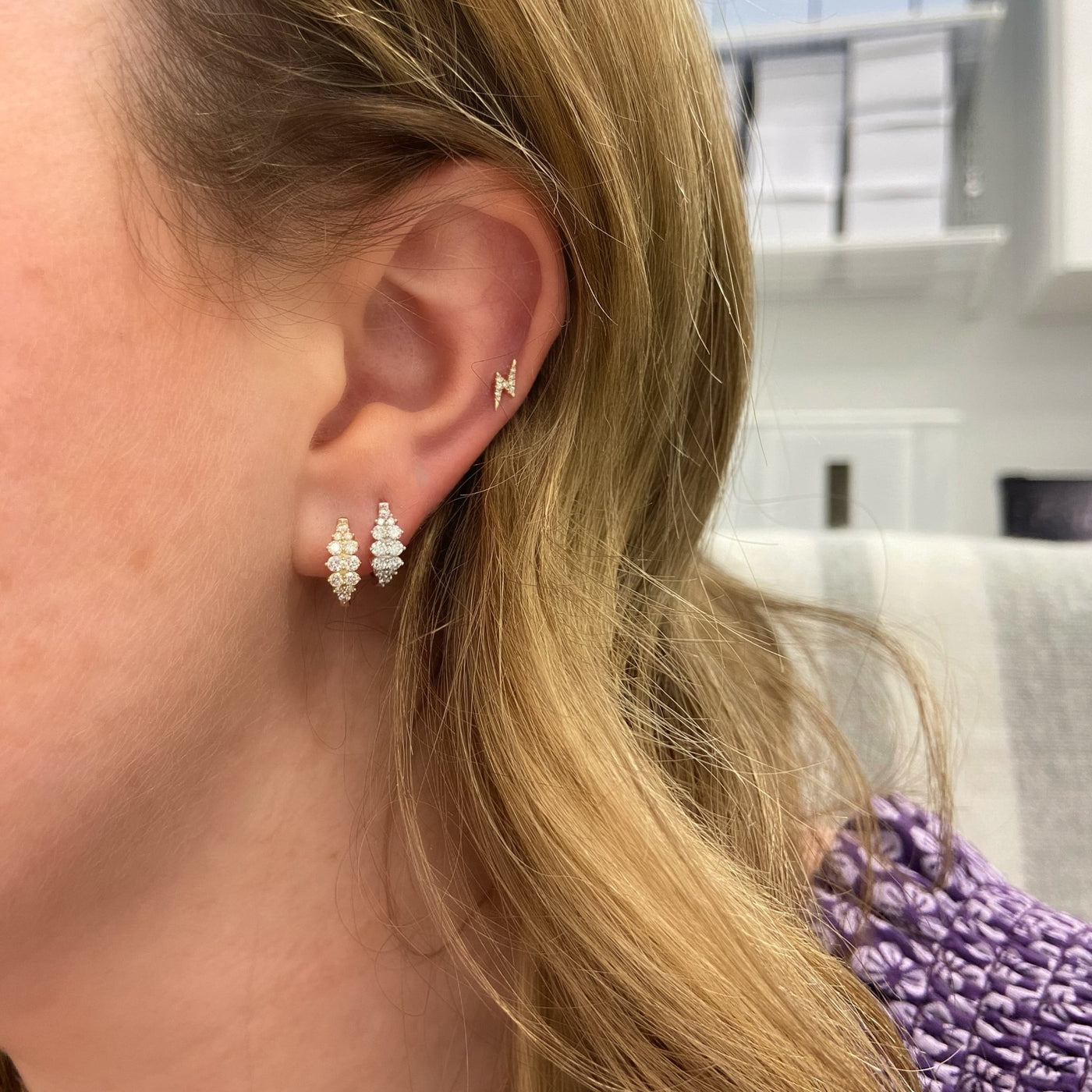 Mini Diamond Lightning Bolt - Lindsey Leigh Jewelry