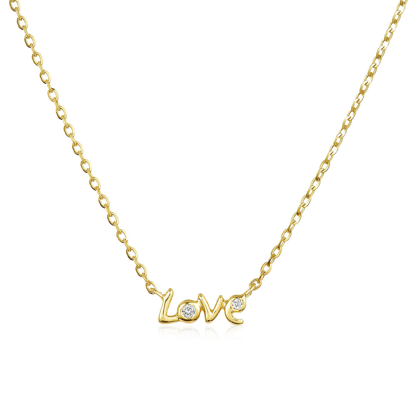 Mini Diamond Love Necklace - Lindsey Leigh Jewelry