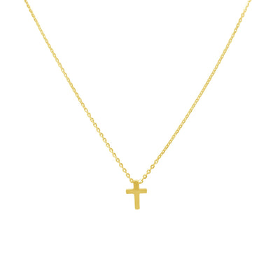 Mini Gold Cross Necklace - Lindsey Leigh Jewelry