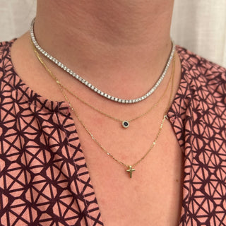 Mini Gold Cross Necklace  Lindsey Leigh Jewelry.
