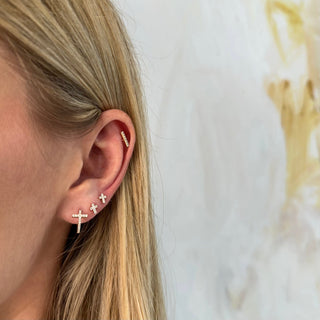 Mini Pave Cross Stud  Lindsey Leigh Jewelry.
