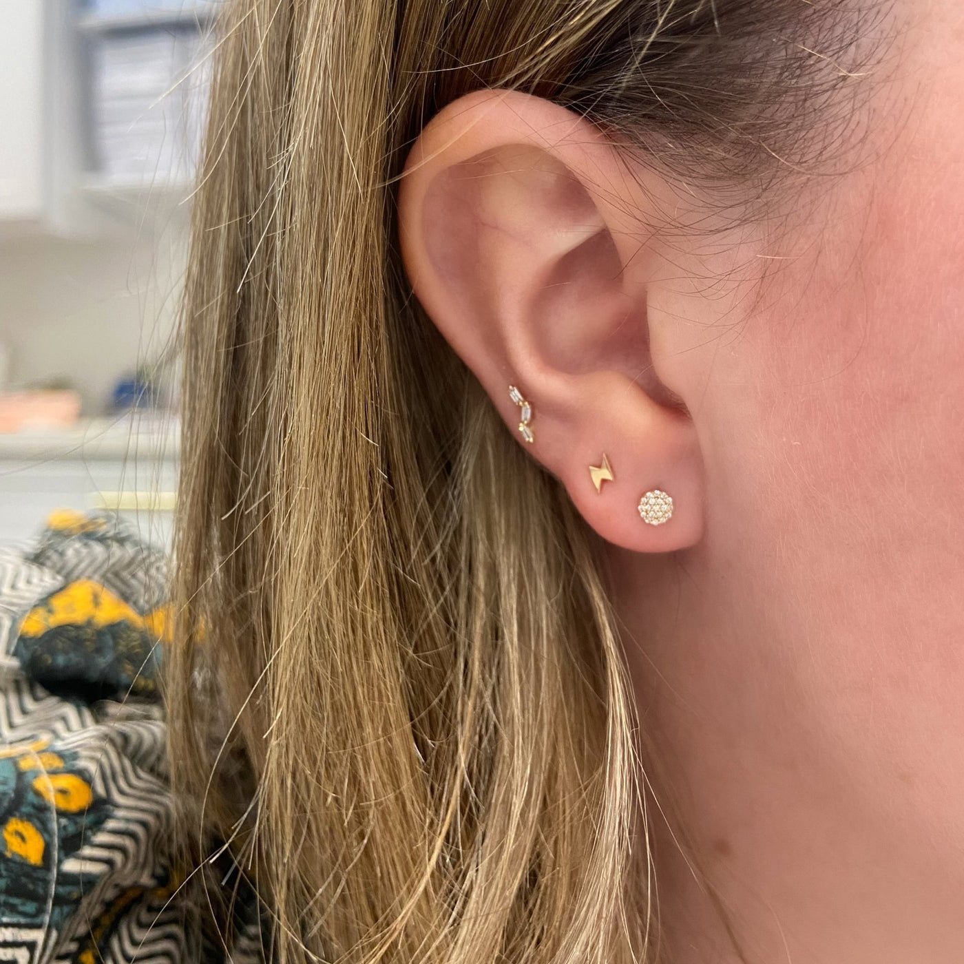Mini Pave Disc Stud - Lindsey Leigh Jewelry