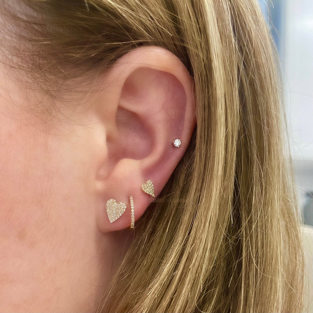 Mini Pave Heart Studs - Lindsey Leigh Jewelry