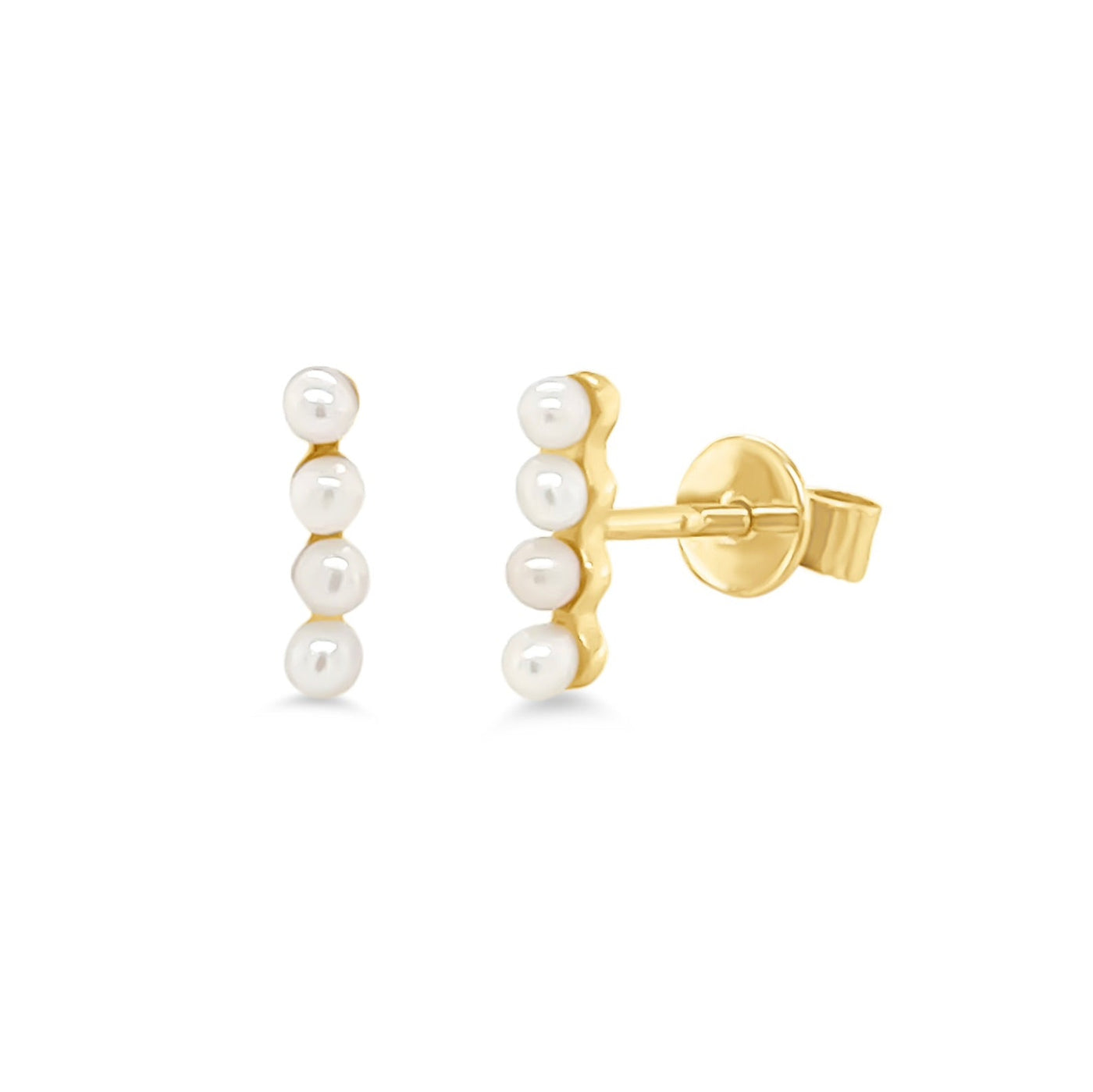 Mini Pearl Bar Studs - Lindsey Leigh Jewelry