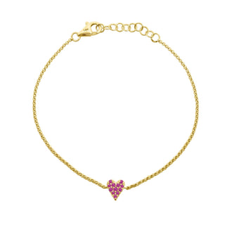Mini Pink Sapphire Heart Bracelet  Lindsey Leigh Jewelry.
