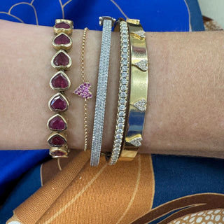 Mini Pink Sapphire Heart Bracelet  Lindsey Leigh Jewelry.
