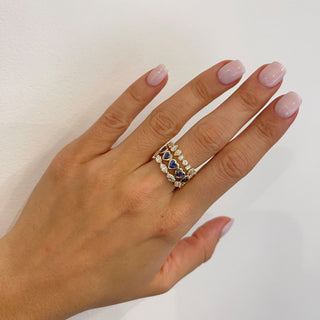Multi Shape Eagle Prong Band  Lindsey Leigh Jewelry.
