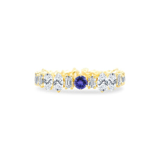 Multi Shape Gemstone and Diamond Eagle Prong Band  Lindsey Leigh Jewelry.
