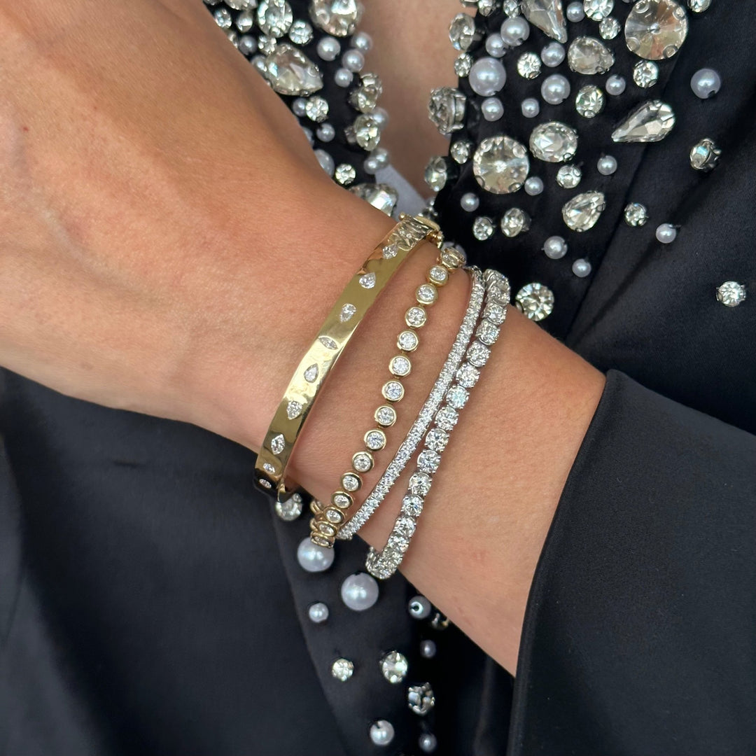 Multi Shaped Hinge Bangle - Lindsey Leigh Jewelry