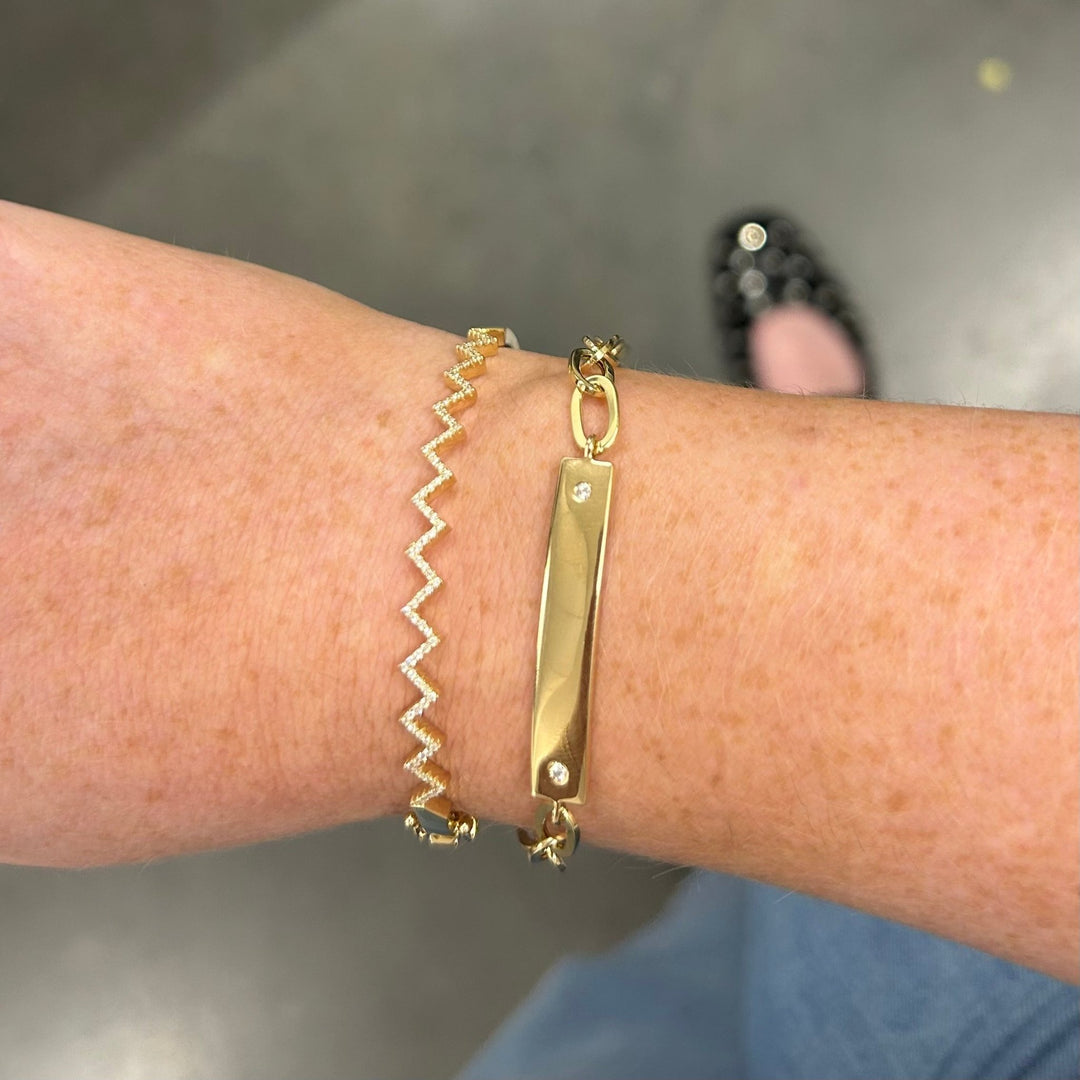 Nameplate Paper Clip Bracelet - Lindsey Leigh Jewelry
