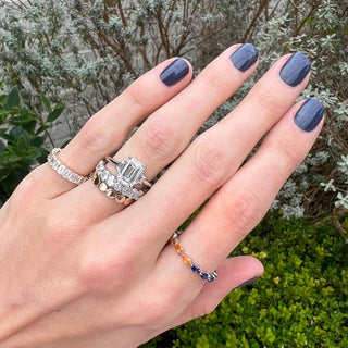 North/South Emerald Cut Diamond Band  Lindsey Leigh Jewelry.
