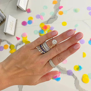 North/South Emerald Cut Diamond Band  Lindsey Leigh Jewelry.
