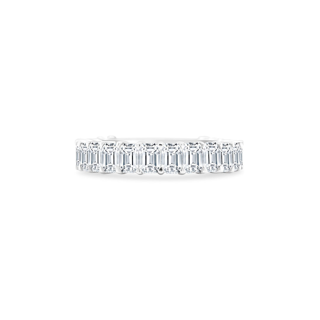 North / South Emerald Cut Diamond Band - Lindsey Leigh Jewelry