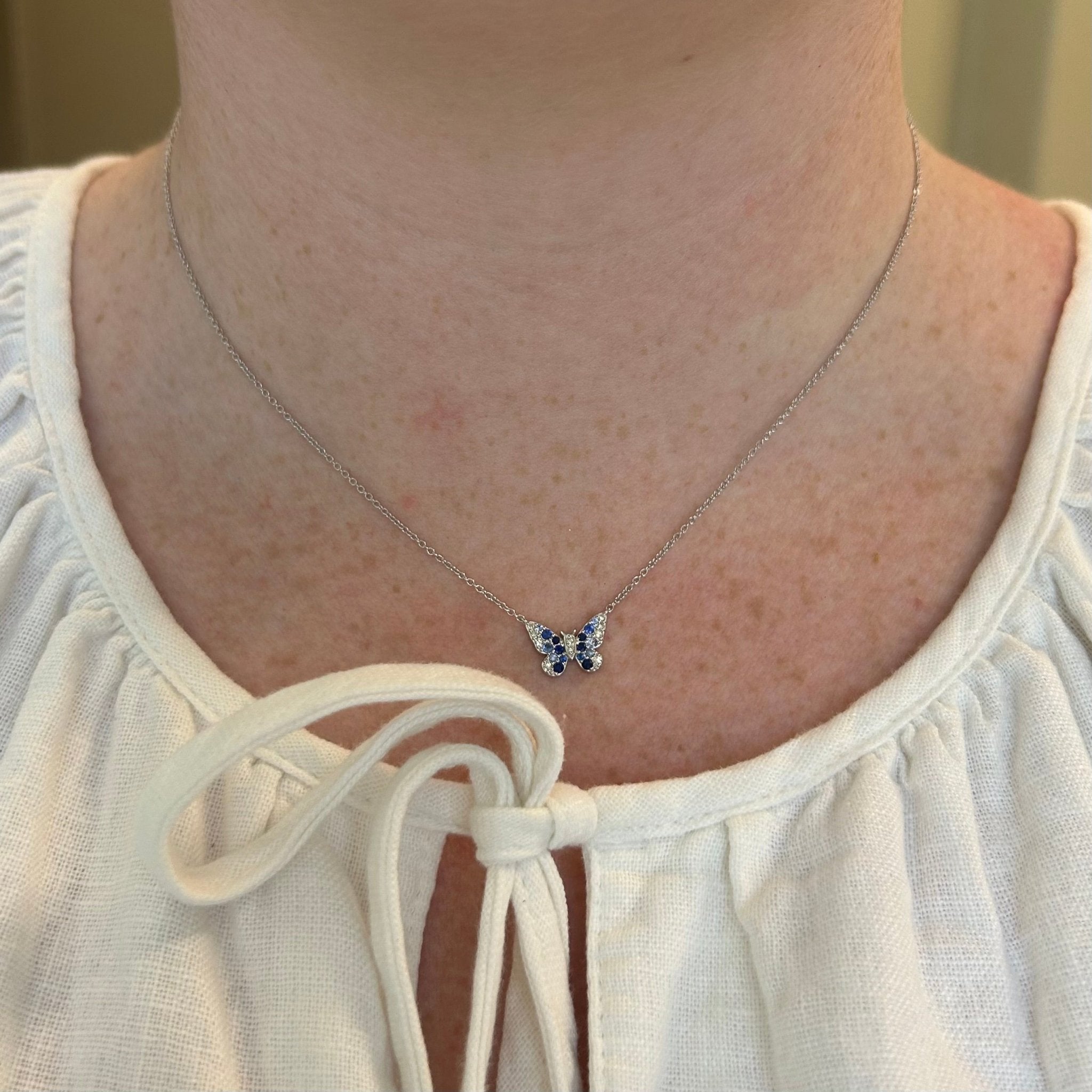 Tiny butterfly clearance necklace