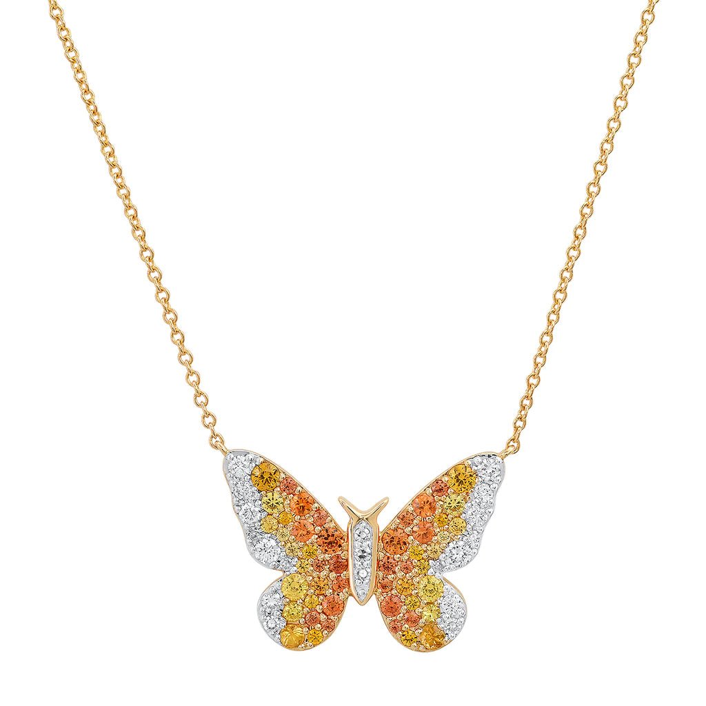 Two Layered Butterfly Pendant Gold Plated Necklace – www.pipabella.com
