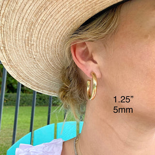 Open Gold Tube Hoops  Lindsey Leigh Jewelry.
