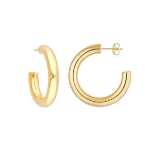 Open Gold Tube Hoops  Lindsey Leigh Jewelry.
