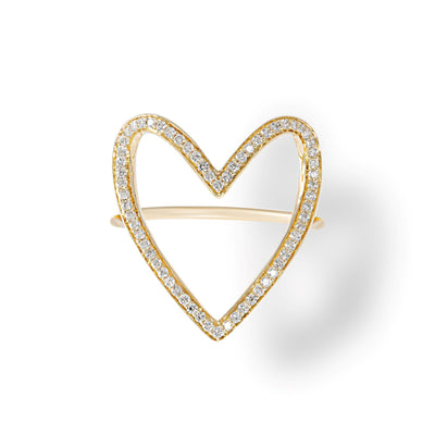 Open Heart Diamond Ring - Lindsey Leigh Jewelry