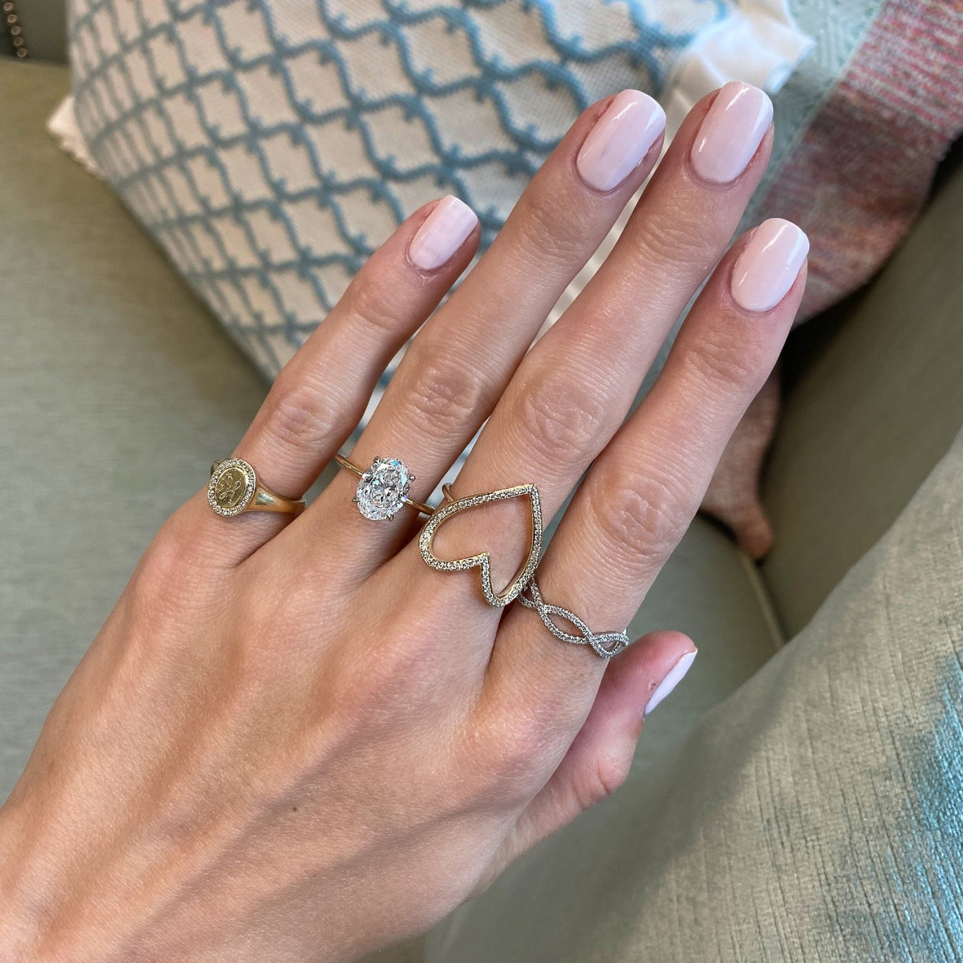 Open Heart Diamond Ring - Lindsey Leigh Jewelry
