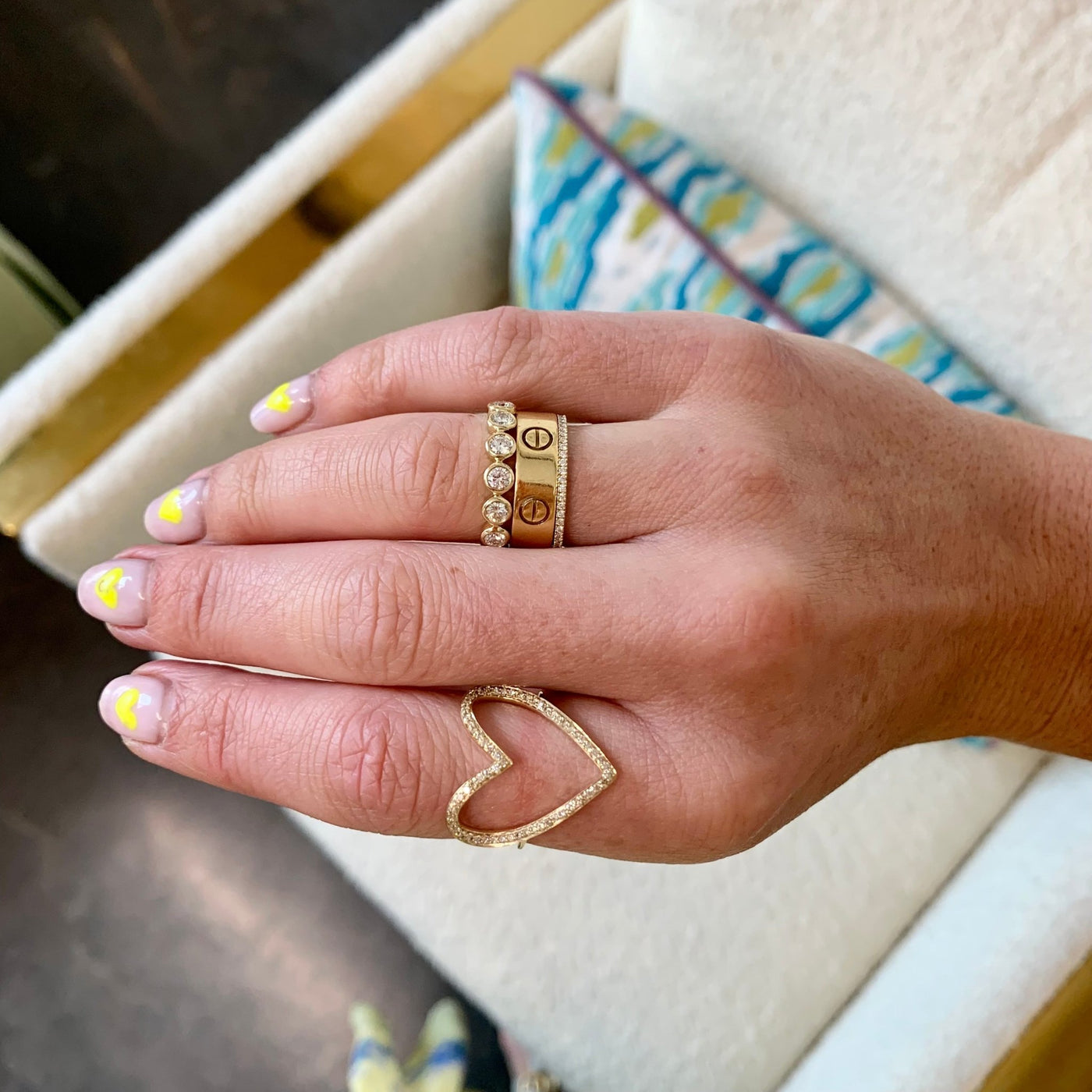 Open Heart Diamond Ring - Lindsey Leigh Jewelry