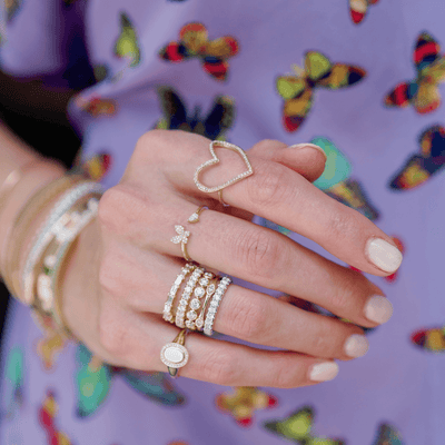 Open Heart Diamond Ring - Lindsey Leigh Jewelry