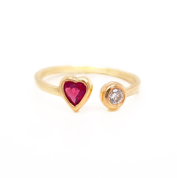 Open Heart Gemstone Ring - Lindsey Leigh Jewelry