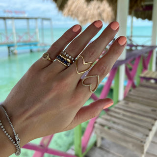 Open Heart Gold Ring  Lindsey Leigh Jewelry.
