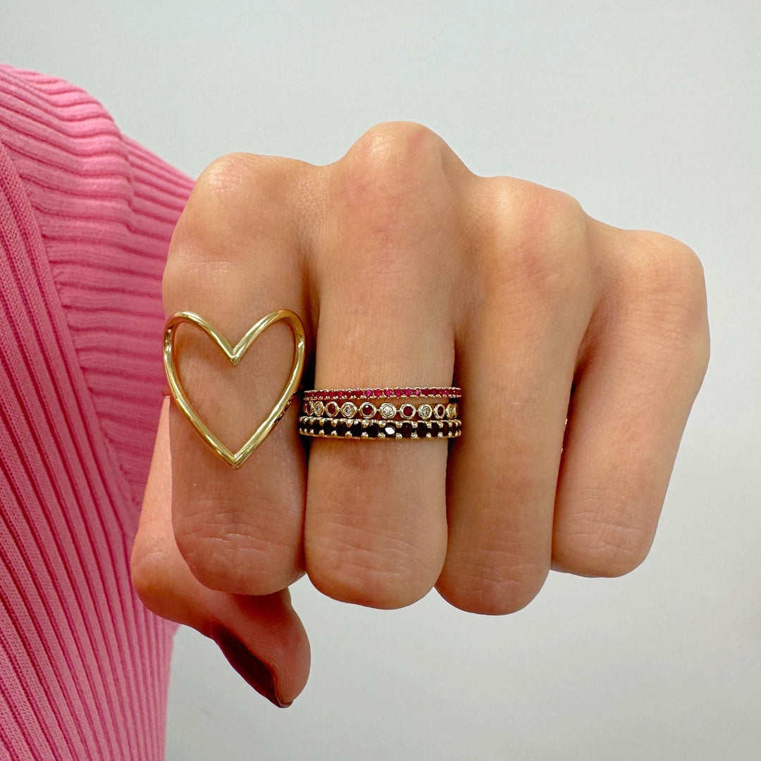 Open Heart Gold Ring - Lindsey Leigh Jewelry
